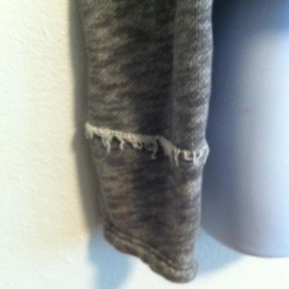 FREE PEOPLE Knit Hooded Denim Jean Jacket Deconstructed Distressed F433J138A - Picture 6 of 13